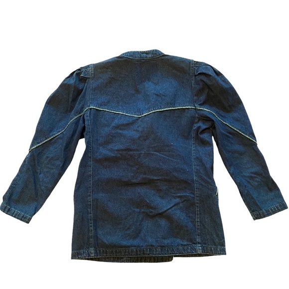 Vintage Denim Puff Sleeve Blazer 1970s - Picture 2 of 5